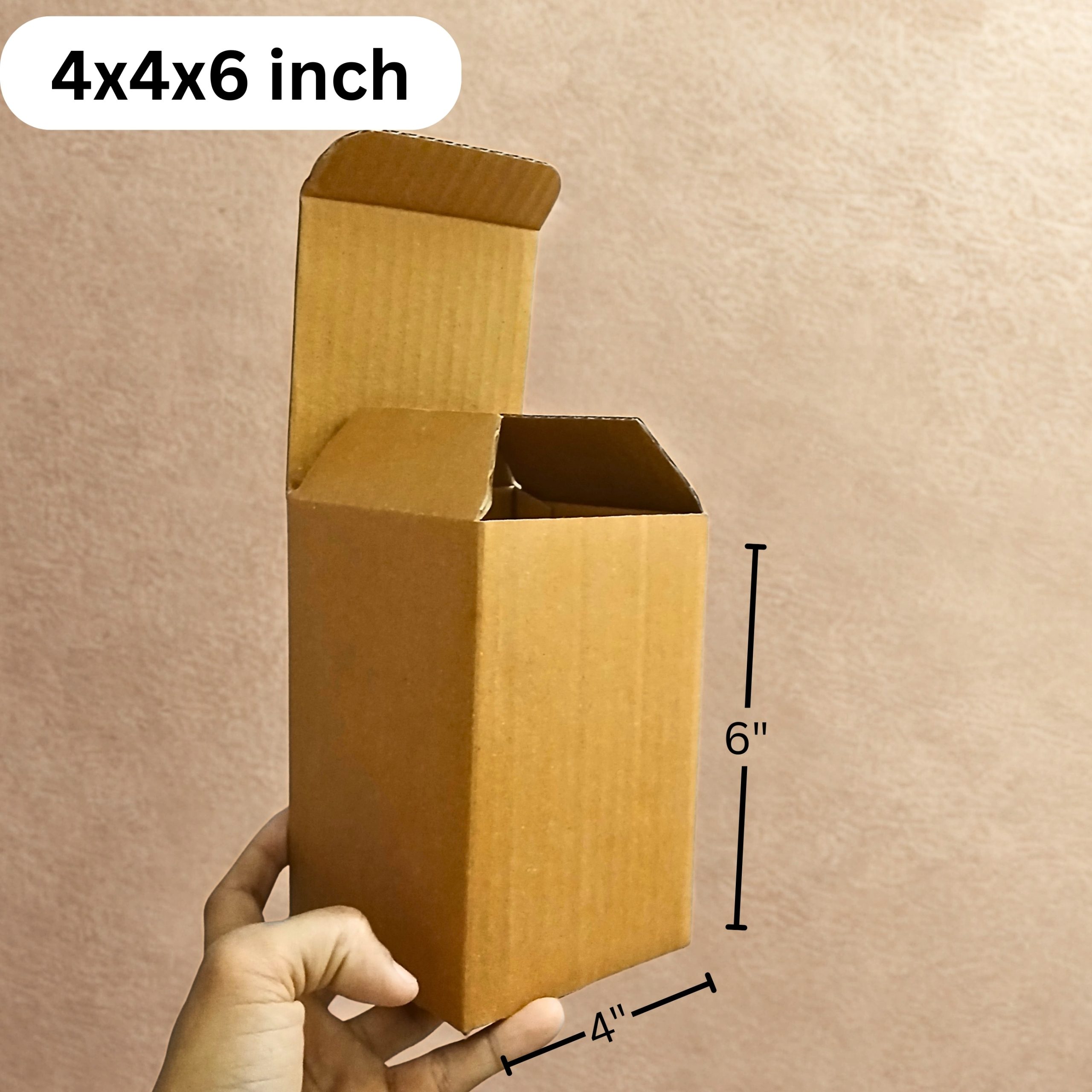 Carton Boxes | 4x4x6 inch | Corrugated Box | bottom lock box | Mug Box | jar Box | vertical Box | Shipping Box - Image 3