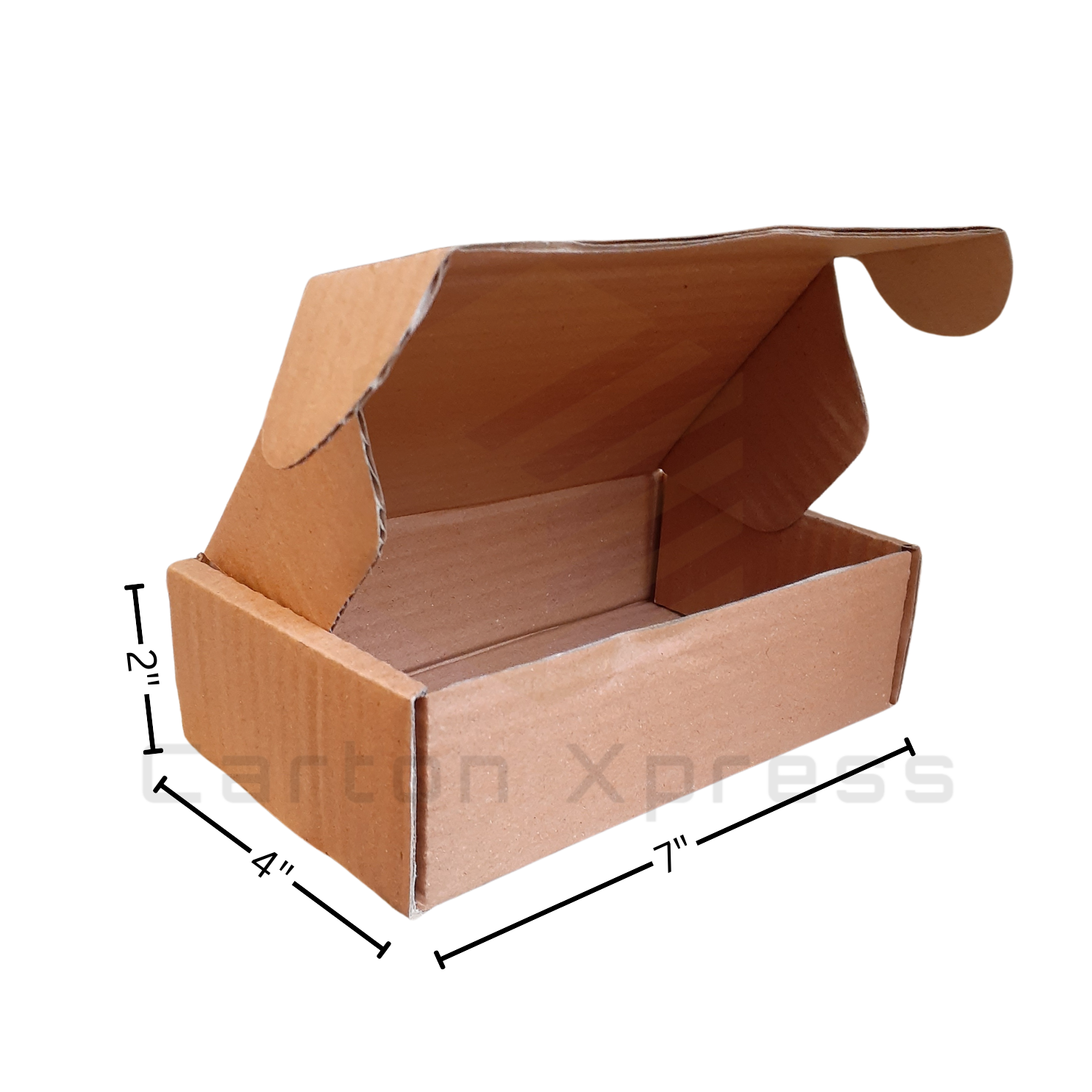 Carton Boxes - 7x4x2 Inch (7" Length x 4" Width x 2" Height ) - 3 Ply Hard Corrugated Folding Style Boxes - Brown