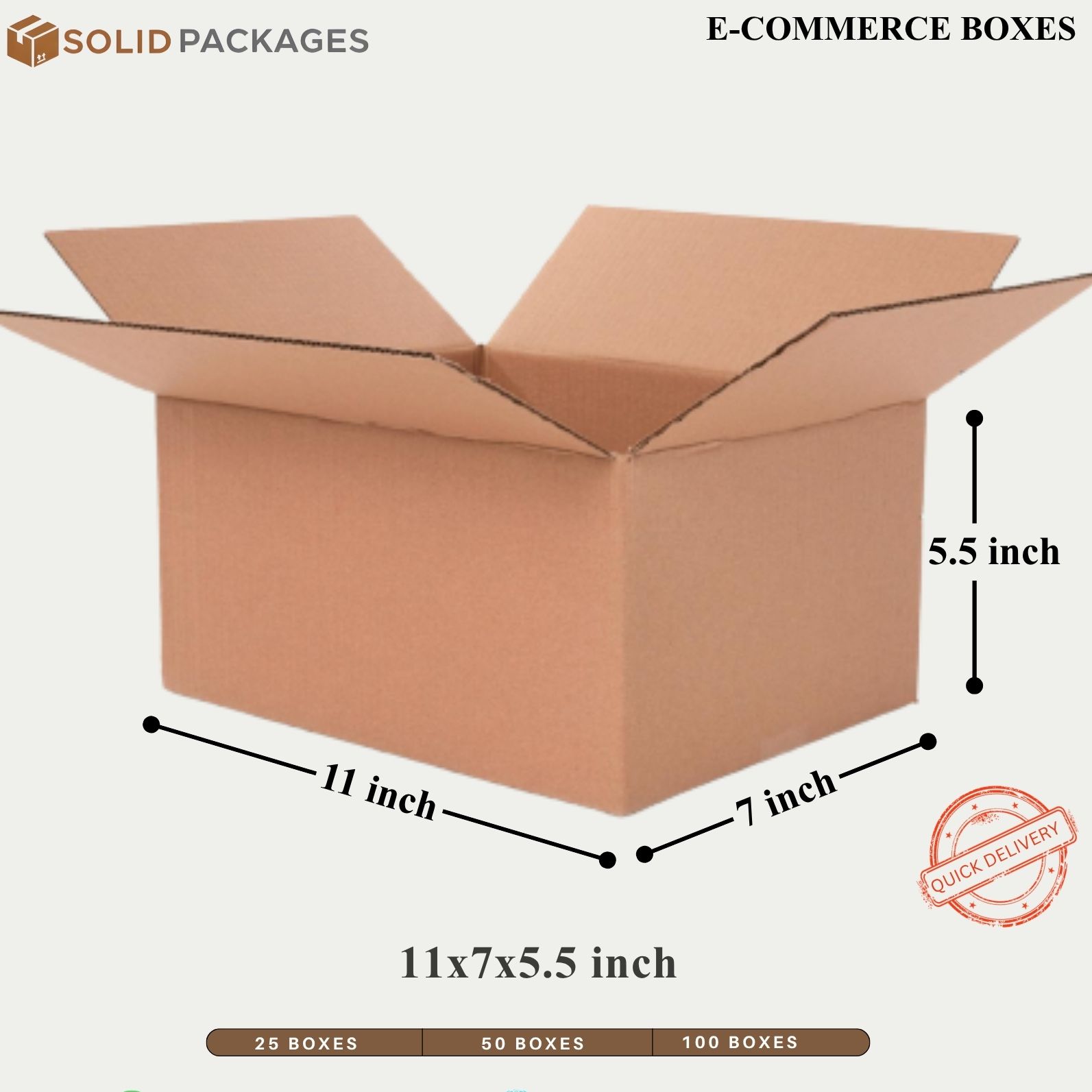 4 most selling Ecommerce Boxes | Pack of 50 Boxes | Carton boxes | Corrugated packing material | Corrugated boxes | Shipping cartons | Mailer boxes - Image 3