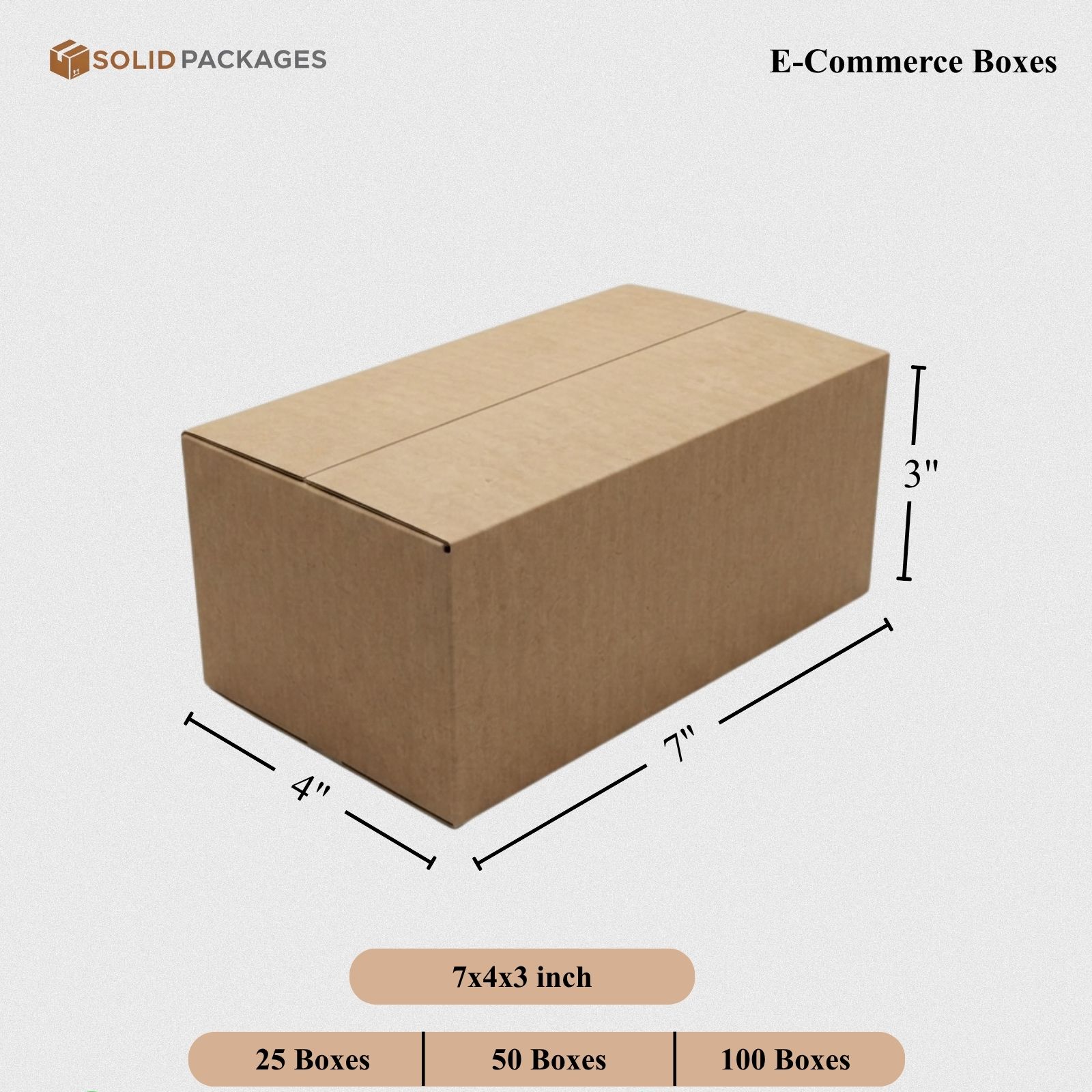 7x4x3 inch - 3 Ply - Carton Style