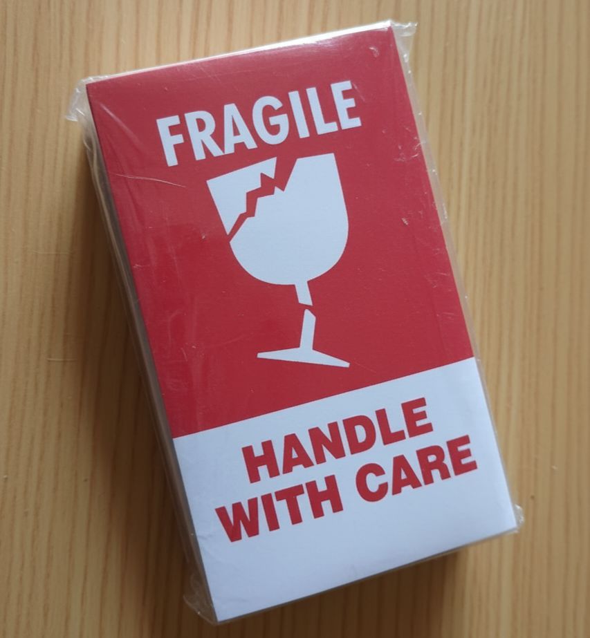 Fragile label Stickers | 100 Stickers | Handle with care | Small and Big size available | Solid Packages - Image 3