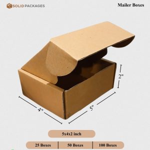 Carton Box | 5X4X2 Inches | 3 Ply Hard Corrugated Boxes | Mailer Box | Folding Boxes | Packaging material | Solid Packages